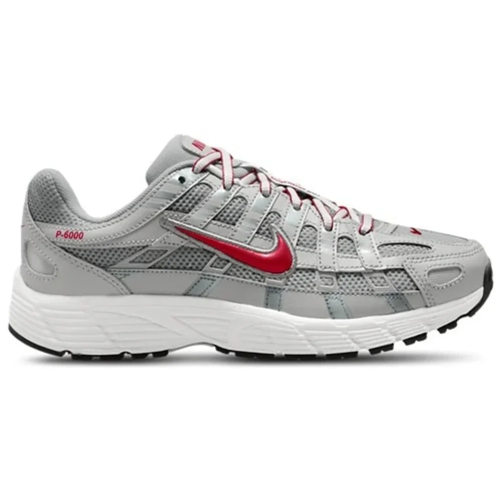 Nike P-6000 GS Big Kids Size 6.5Y Metallic Silver Gym Red Shoes HV5064-002  NEW